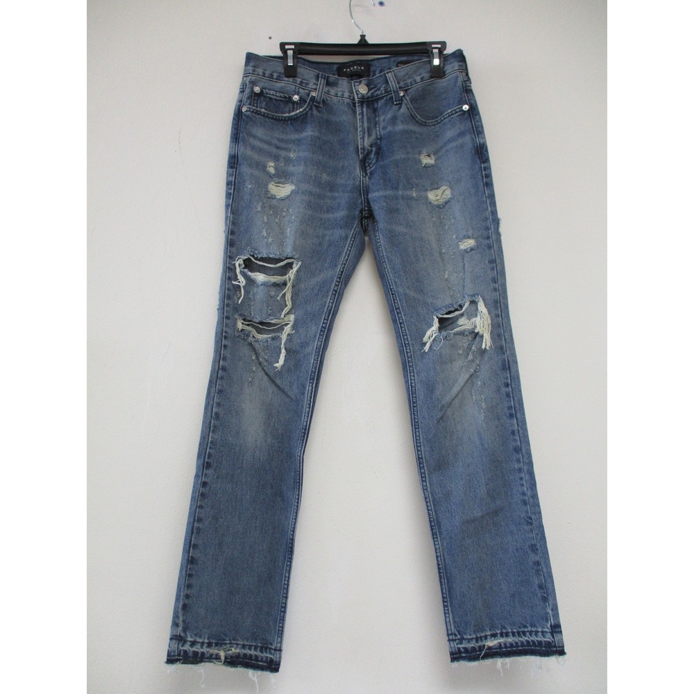 PacSun Jeans Mens 30 Blue Distressed Ripped Relaxed Fit Straight Leg Denim